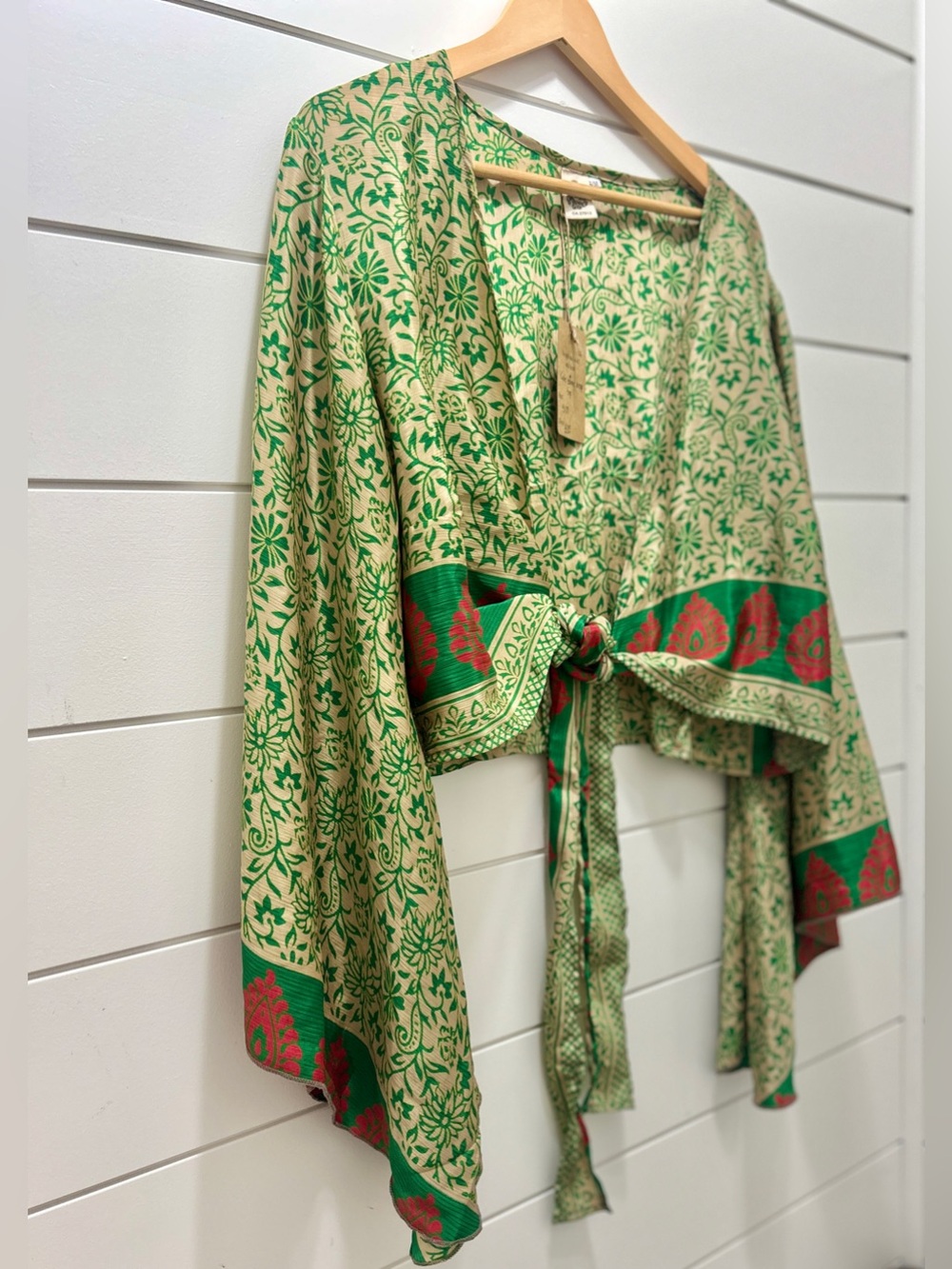 NWT • Cute Saree Wrap Top • Green+Gold • Sm/Md • Black Market Halifax